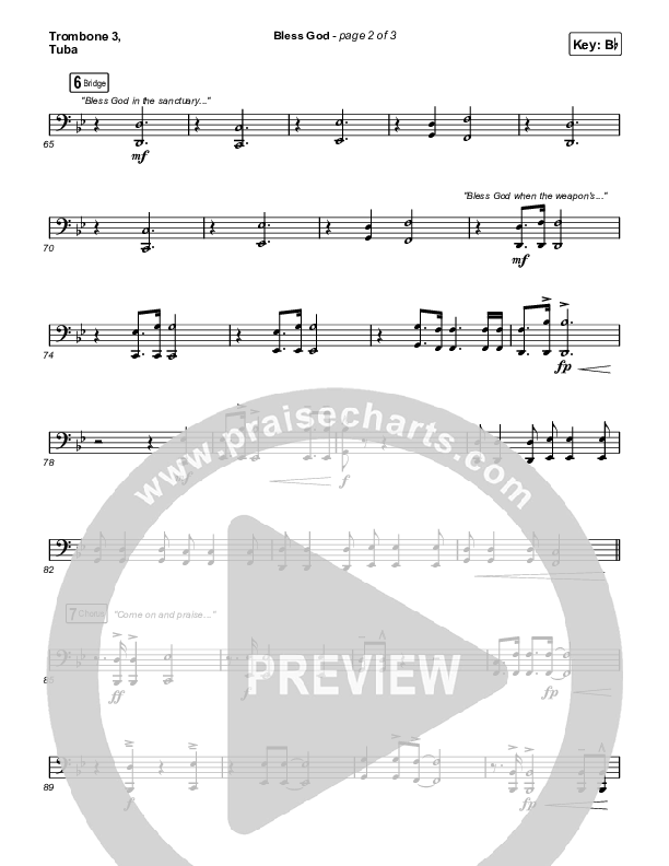Bless God (Live) Trombone 3/Tuba (Cody Carnes)