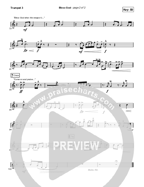 Bless God (Live) Trumpet 3 (Cody Carnes)