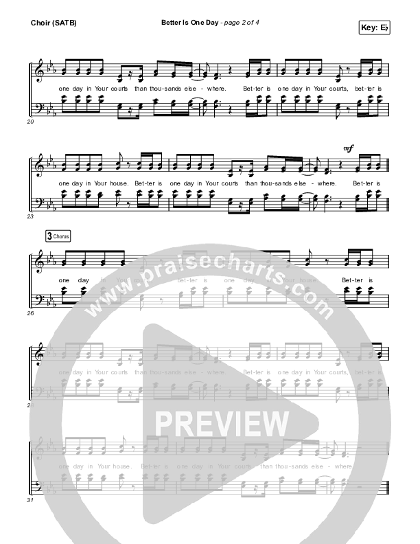 Better Is One Day (Live From Lift Creative Conference) Choir Sheet (SATB) (Passion / Jeff Johnson)
