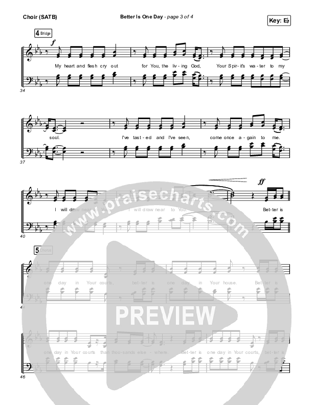 Better Is One Day (Live From Lift Creative Conference) Choir Sheet (SATB) (Passion / Jeff Johnson)