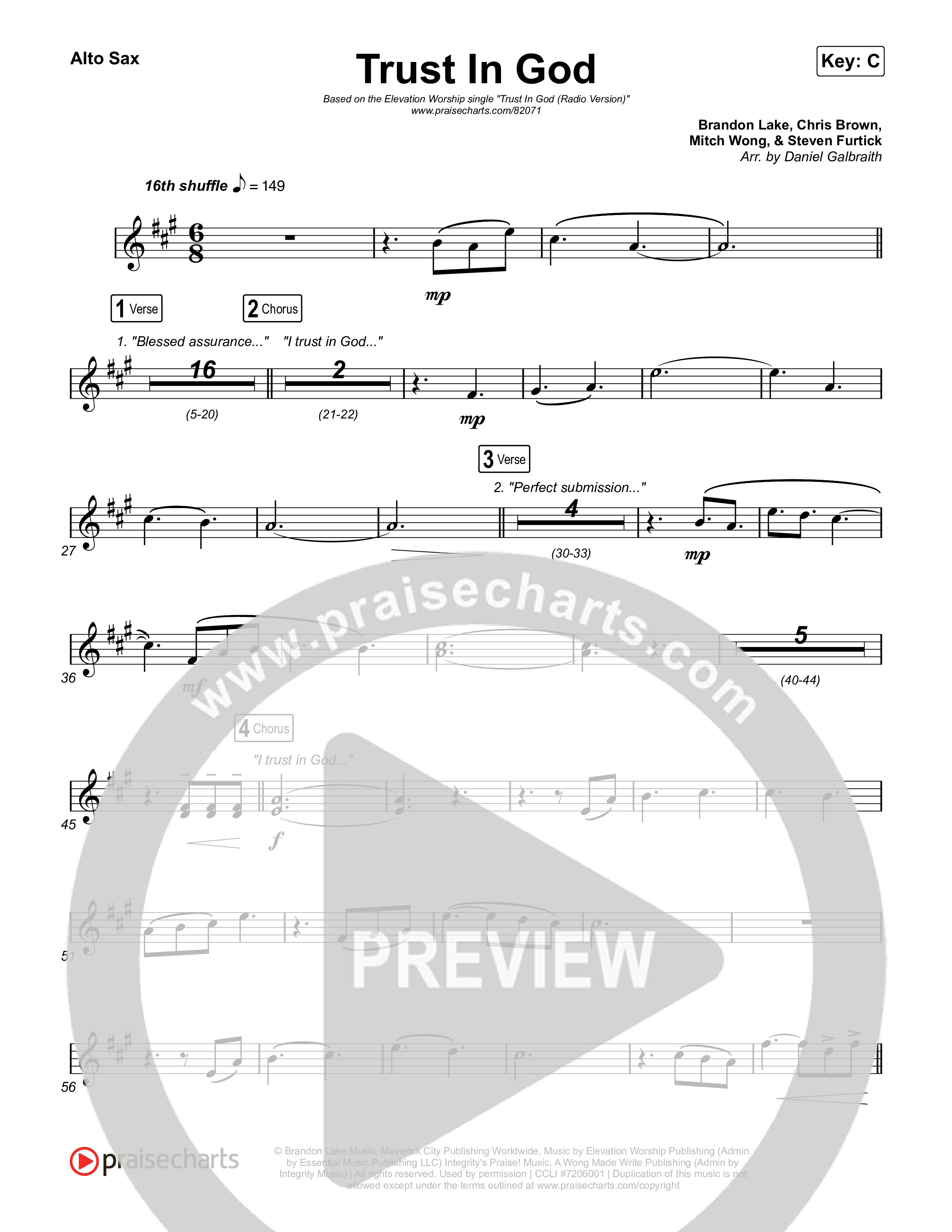 Trust In God (Radio) Alto Sax (Elevation Worship)