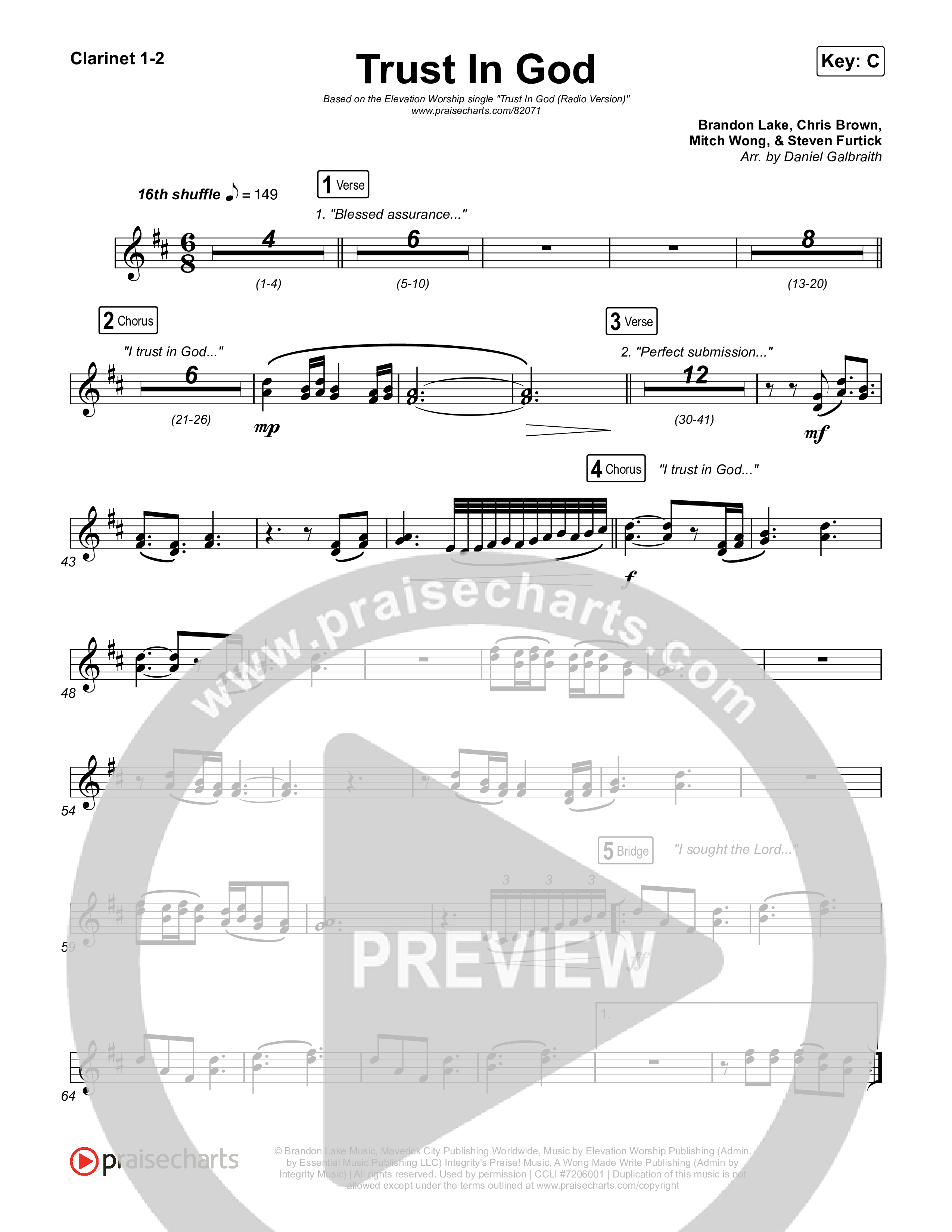 Trust In God (Radio) Clarinet 1,2 (Elevation Worship)