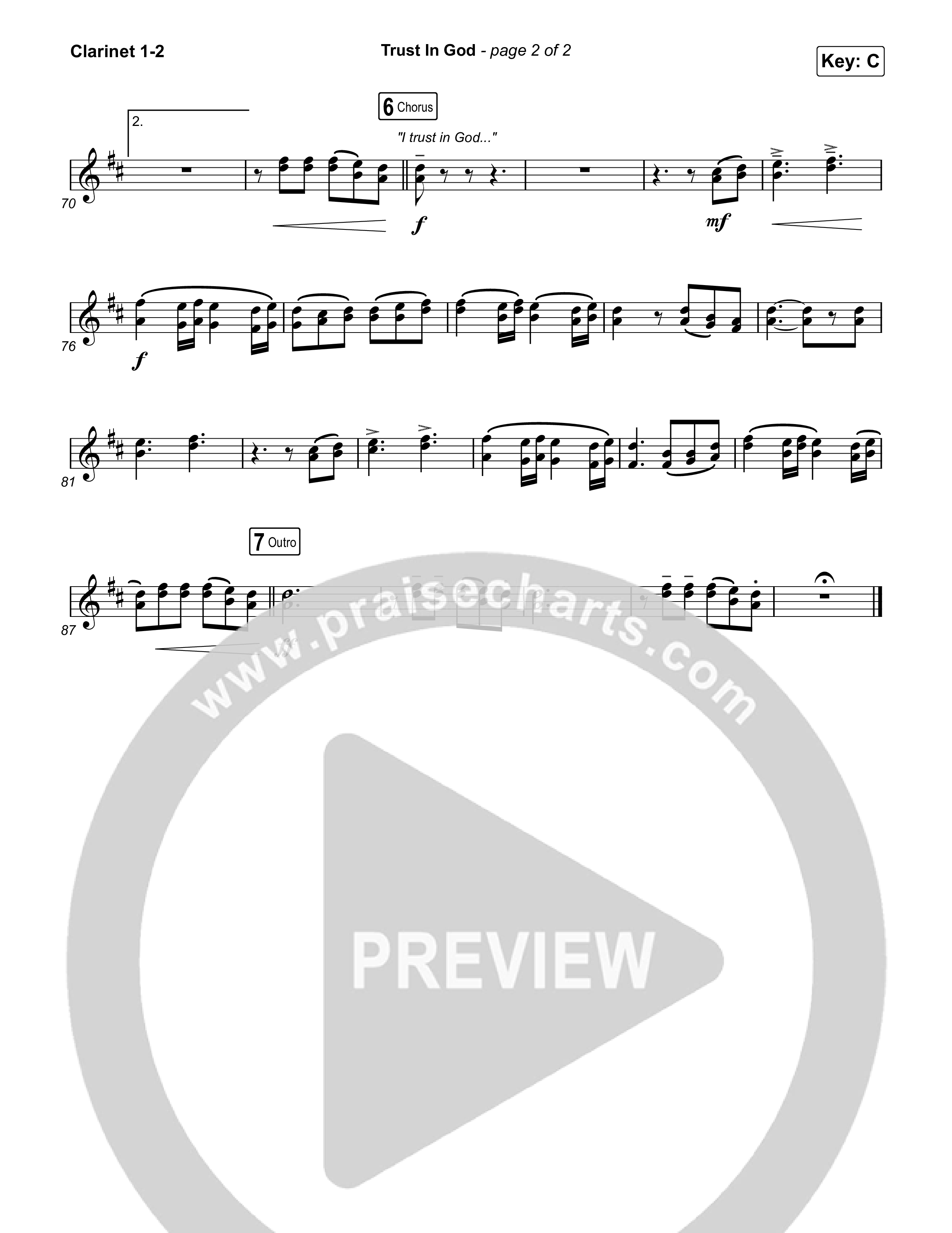 Trust In God (Radio) Clarinet 1,2 (Elevation Worship)