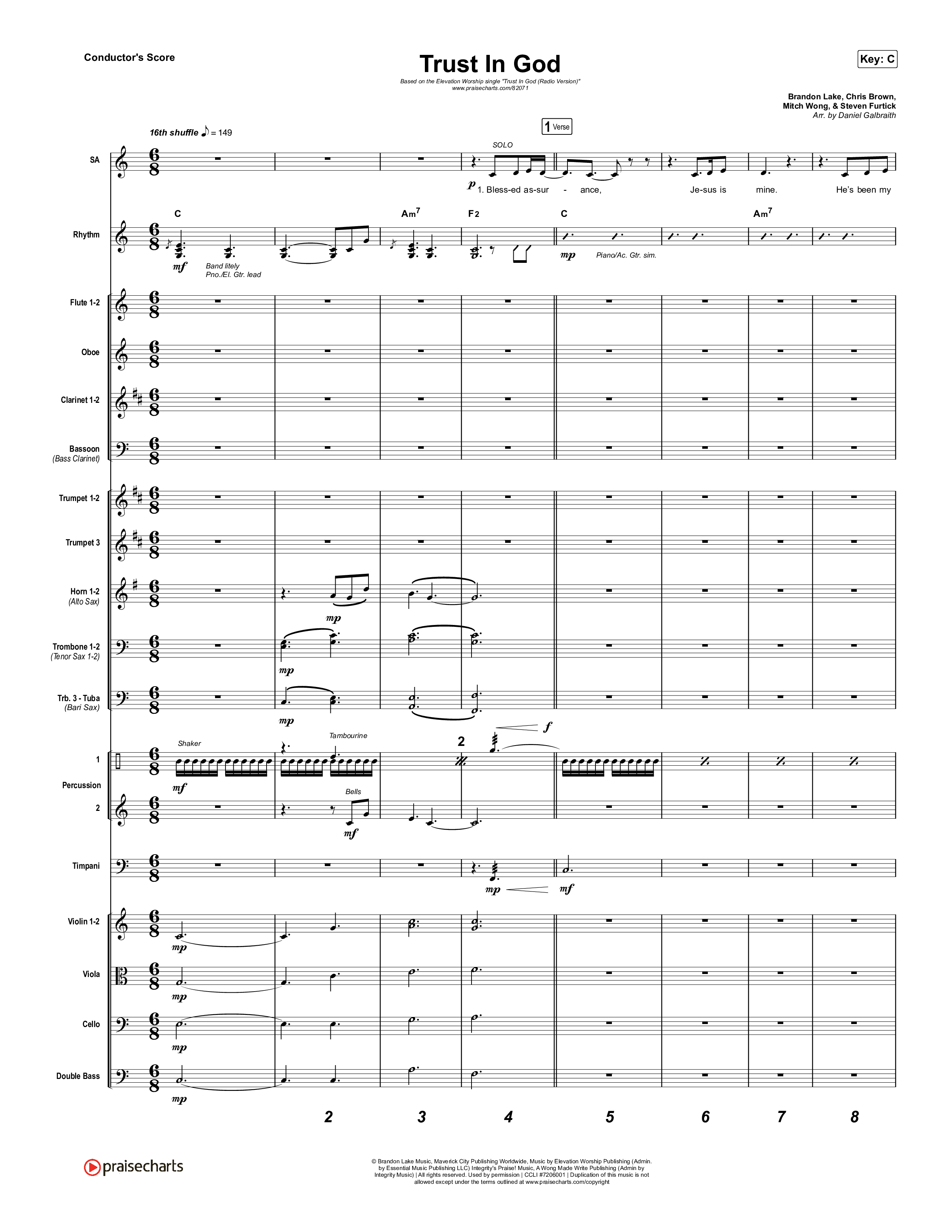 Trust In God (Radio) Conductor's Score (Elevation Worship)