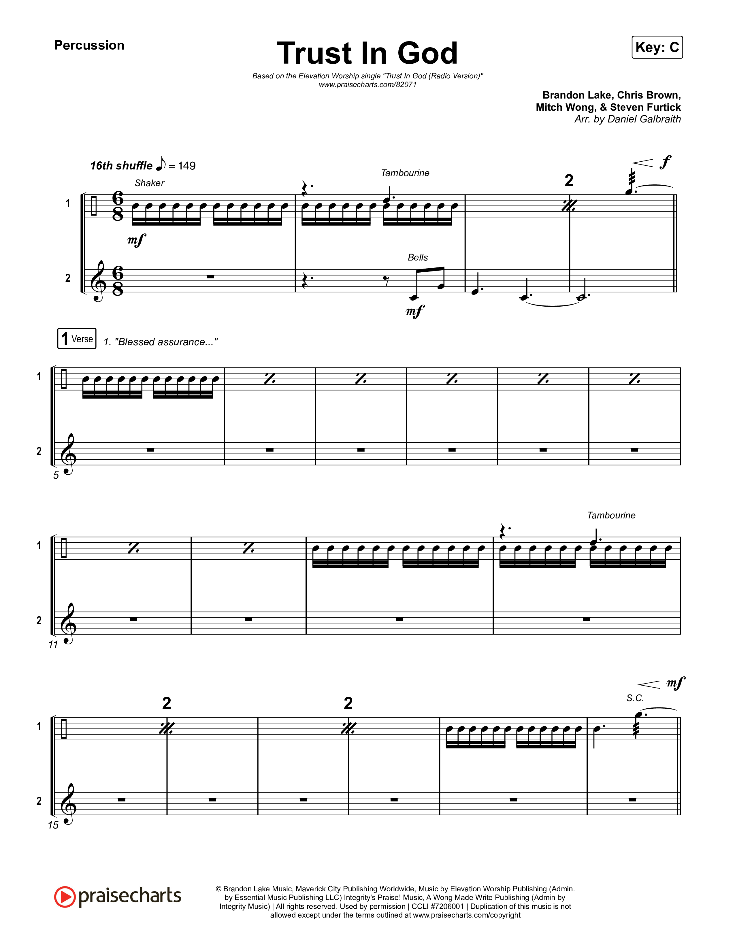 Trust In God (Radio) Percussion (Elevation Worship)