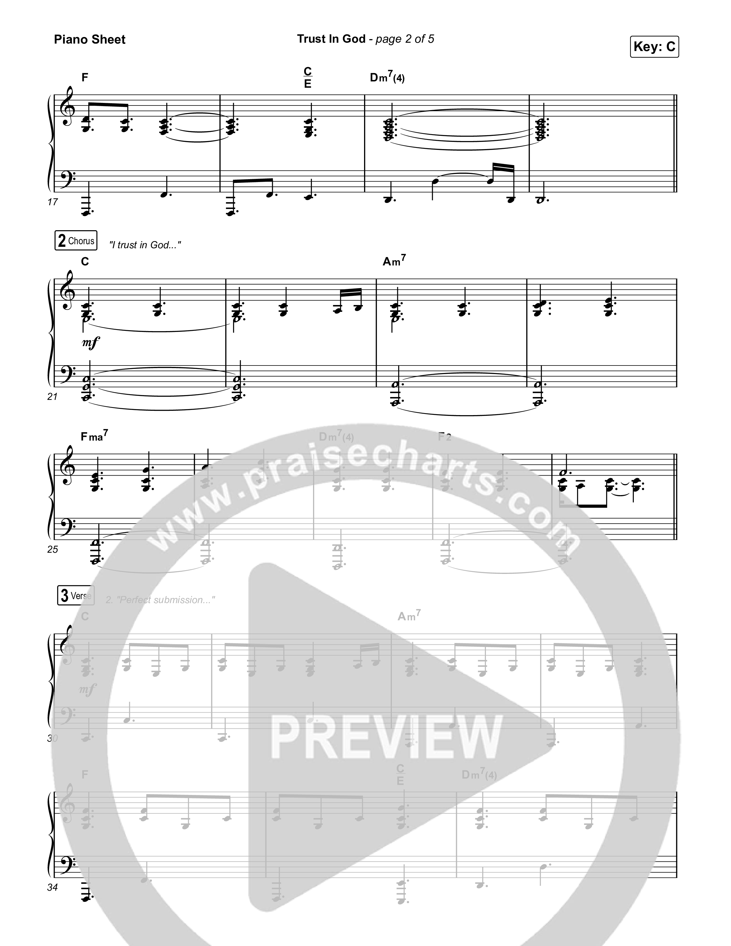 Trust In God (Radio) Piano Sheet (Elevation Worship)