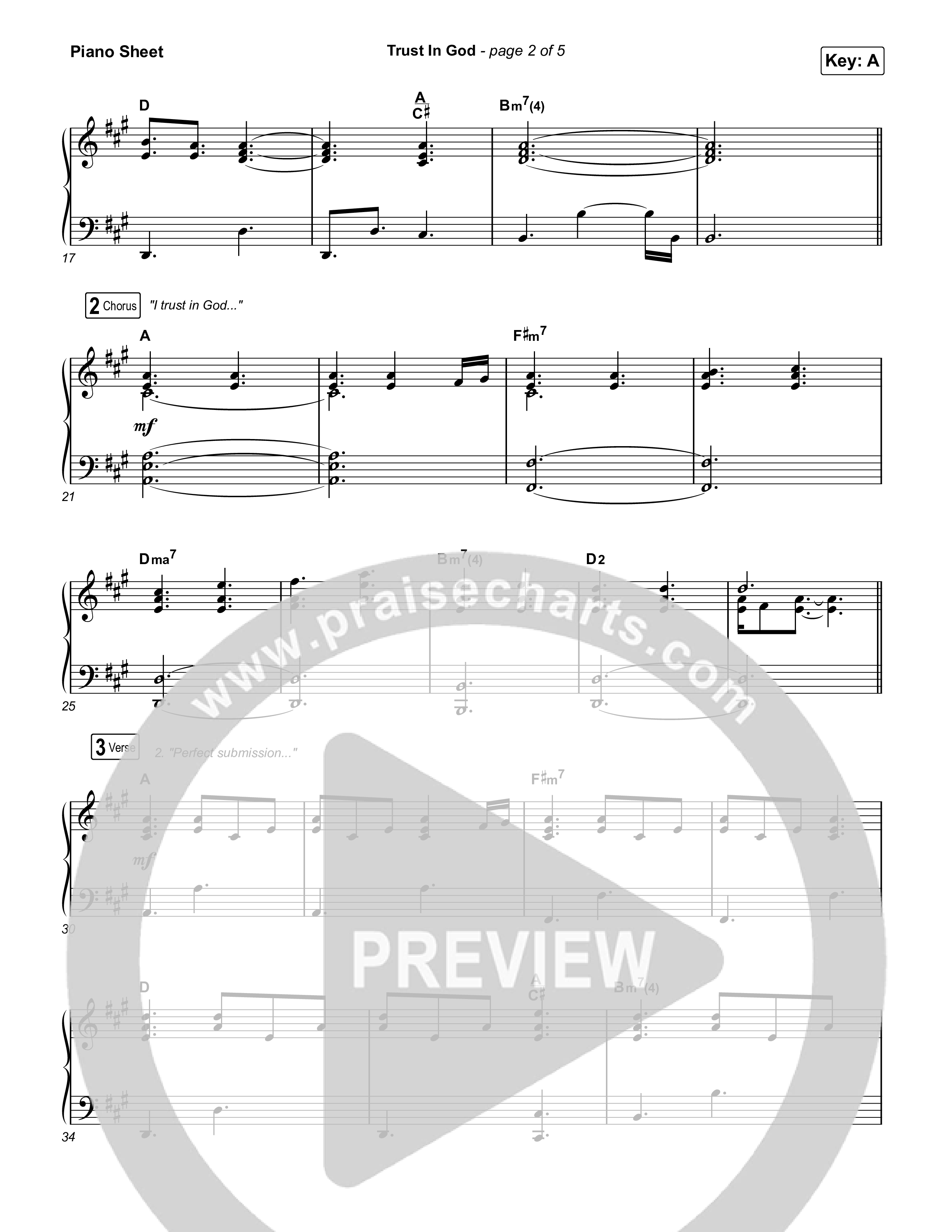 Trust In God (Radio) Piano Sheet (Elevation Worship)