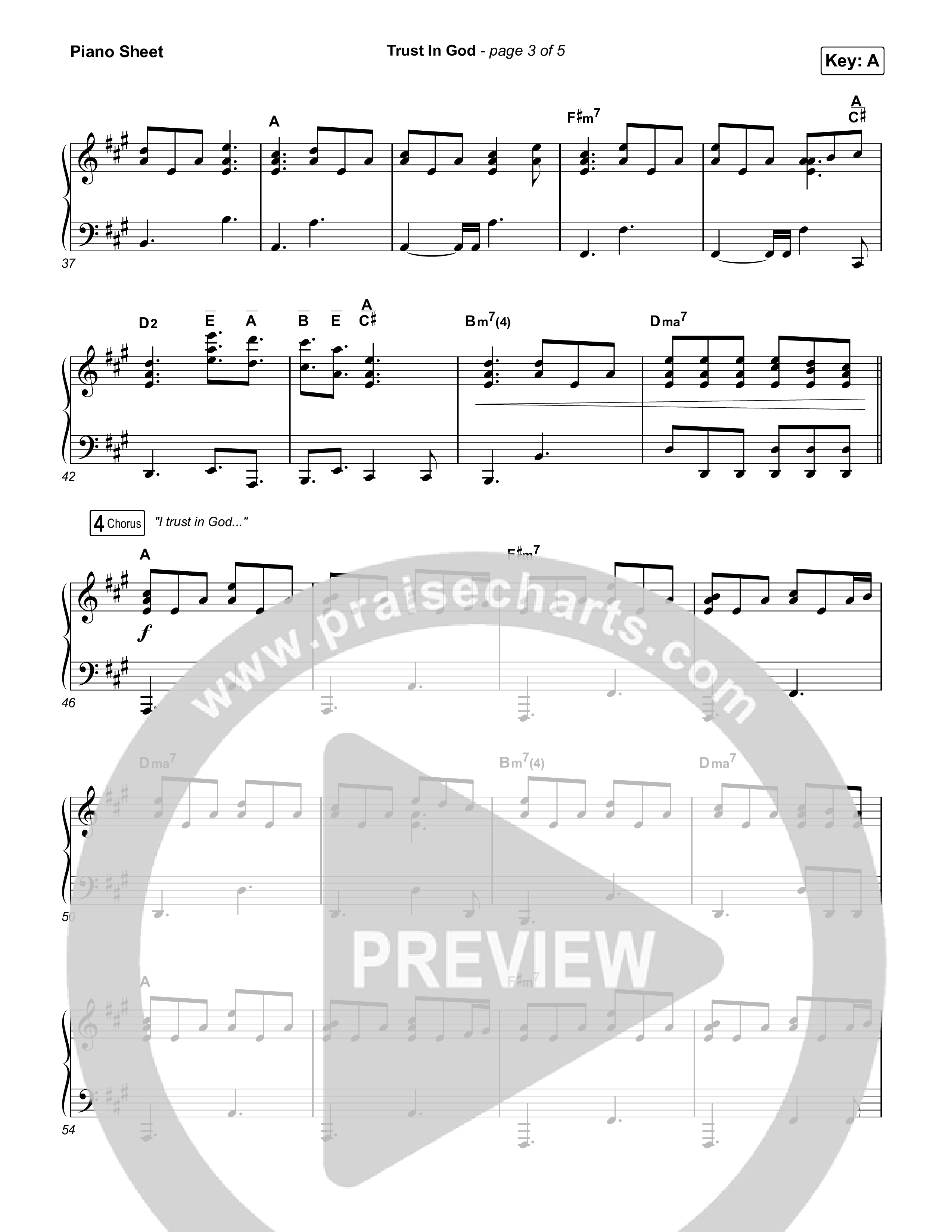 Trust In God (Radio) Piano Sheet (Elevation Worship)