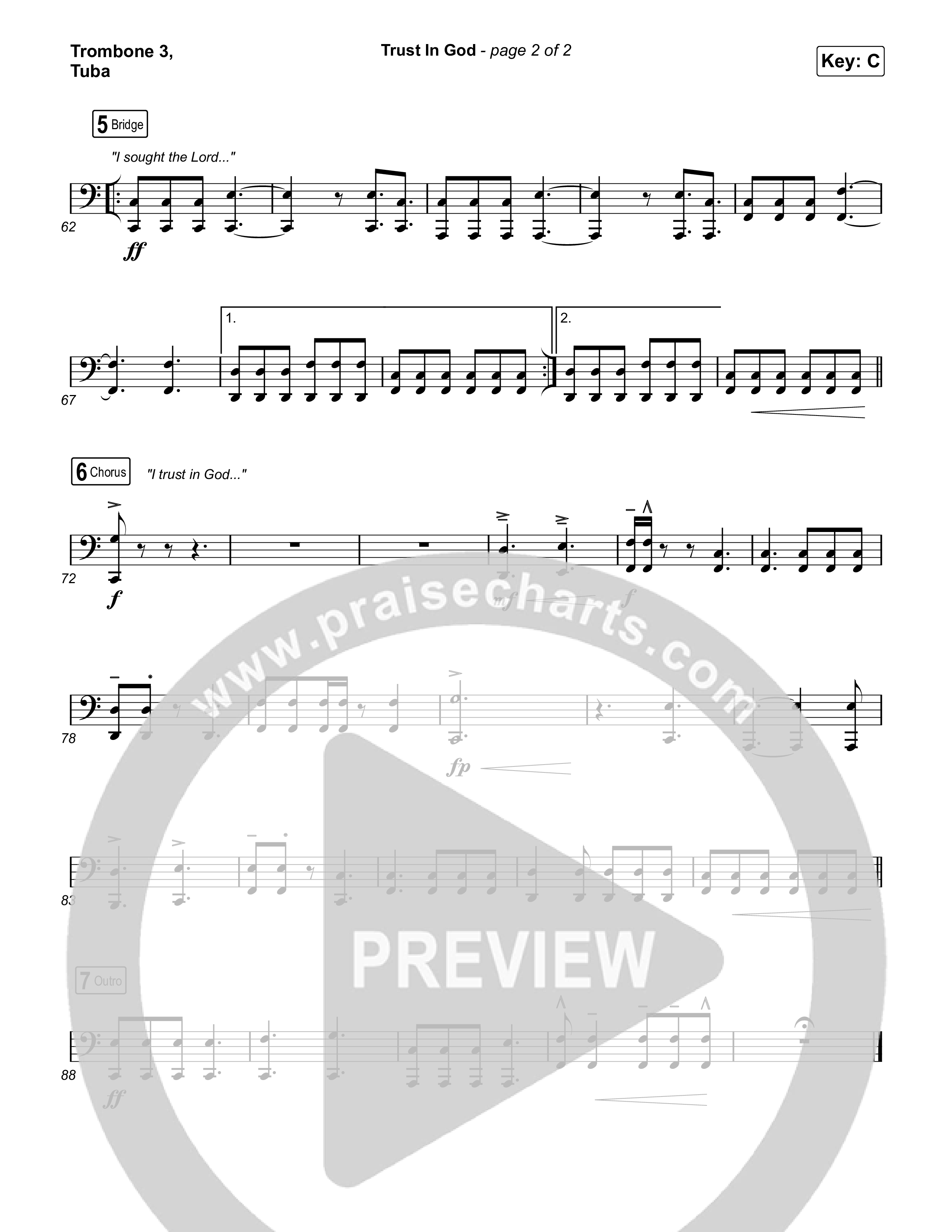 Trust In God (Radio) Trombone 3/Tuba (Elevation Worship)