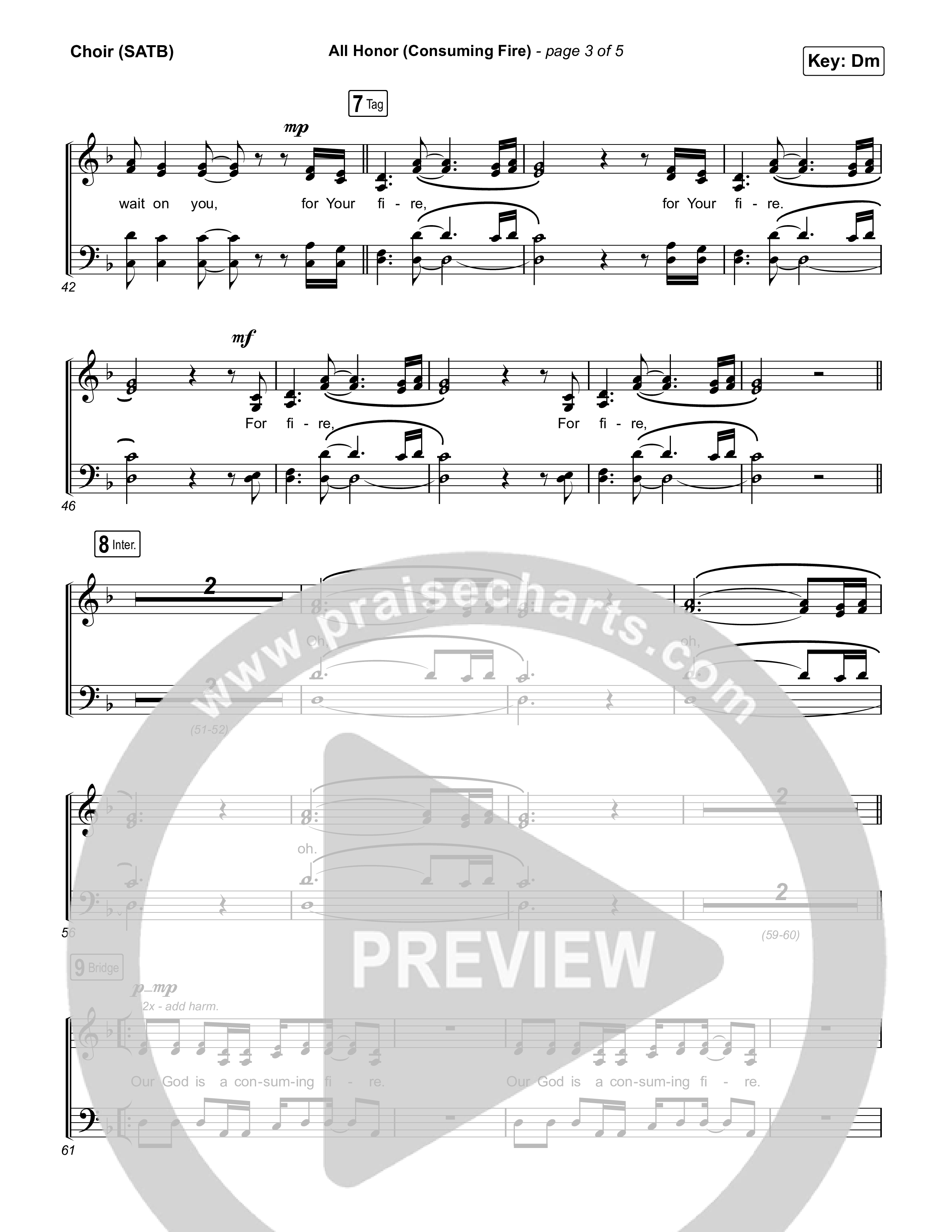 All Honor (Consuming Fire) Choir Sheet (SATB) (Jesus Image)