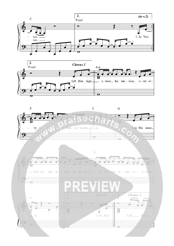 Sing His Name (Live) Lead Sheet Melody (Vineyard Worship / Alexandria Falson)