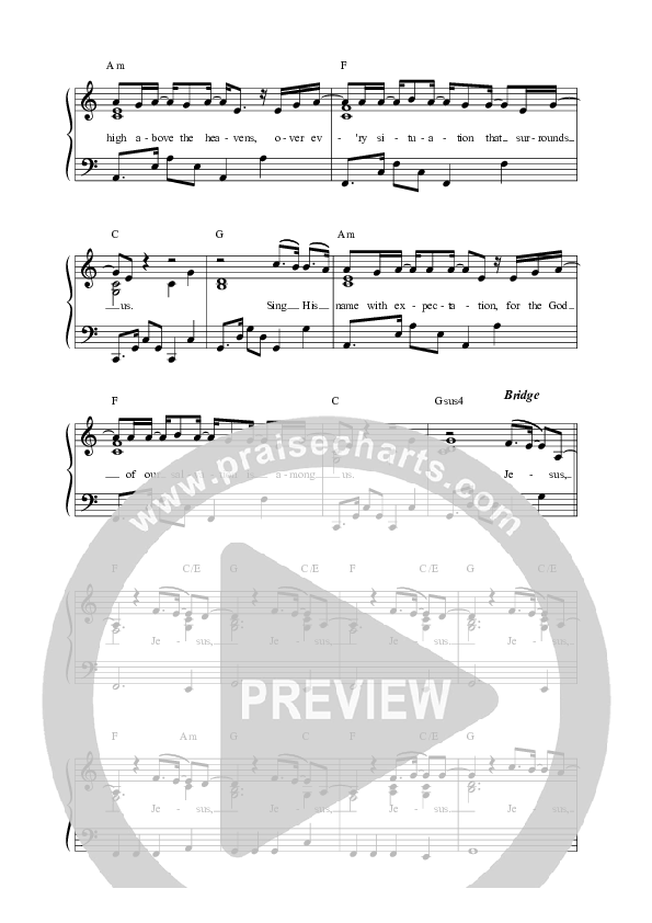 Sing His Name (Live) Lead Sheet Melody (Vineyard Worship / Alexandria Falson)