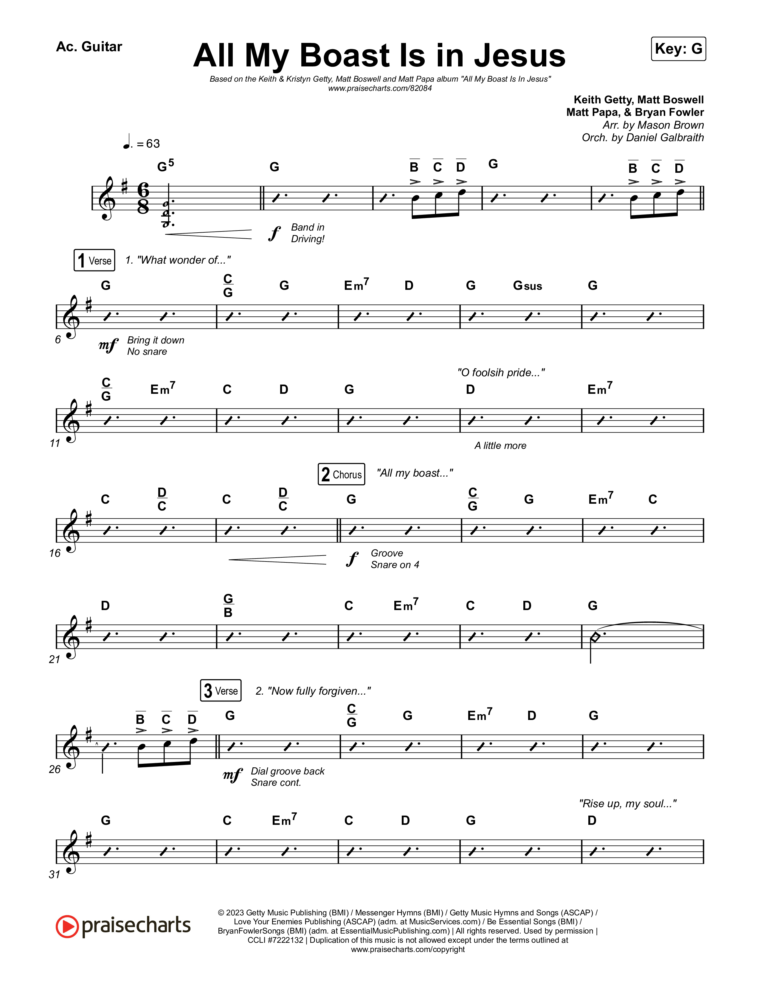 All My Boast Is In Jesus Acoustic Guitar (Matt Boswell / Matt Papa / Keith & Kristyn Getty)