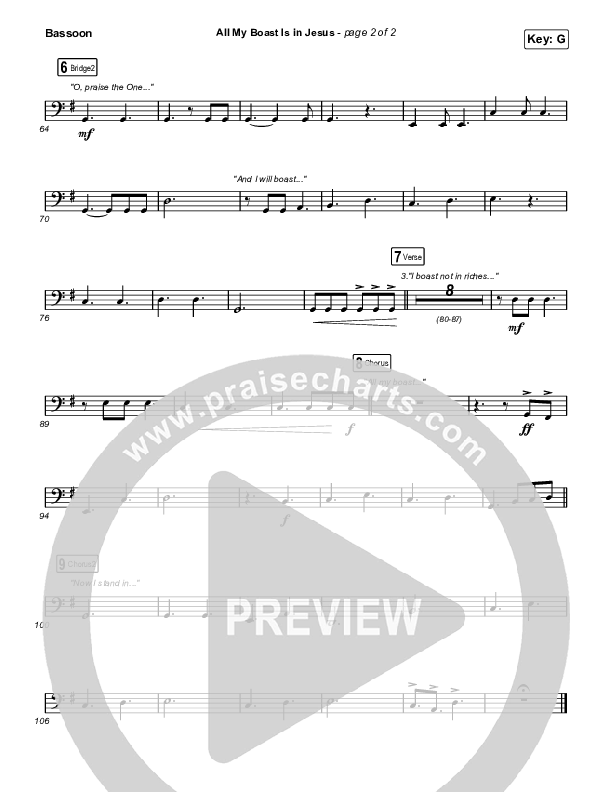 All My Boast Is In Jesus Bassoon (Matt Boswell / Matt Papa / Keith & Kristyn Getty)