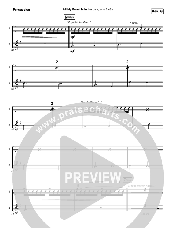 All My Boast Is In Jesus Percussion (Matt Boswell / Matt Papa / Keith & Kristyn Getty)