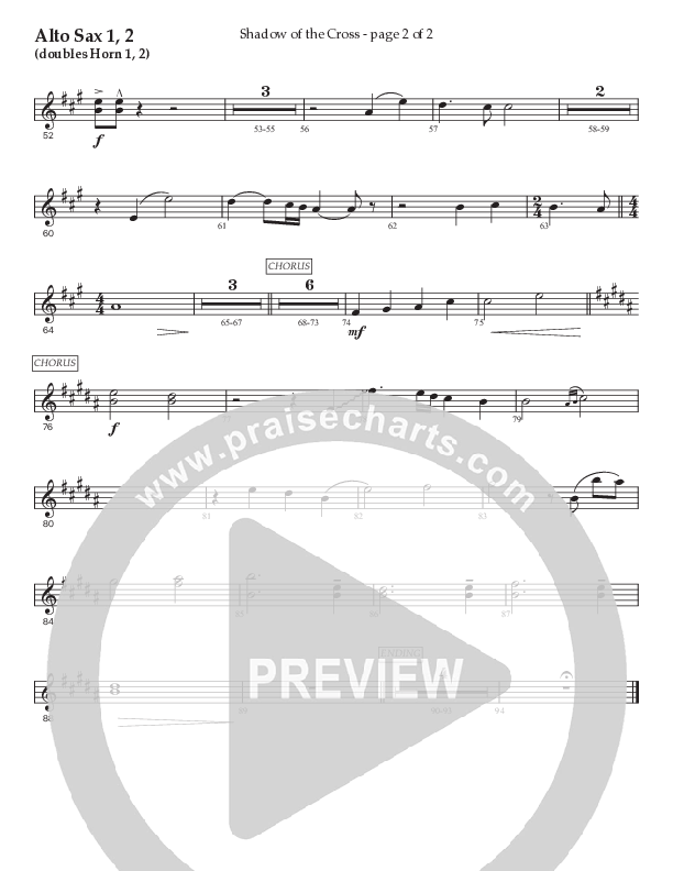 Shadow Of The Cross (Choral Anthem SATB) Alto Sax 1/2 (Prestonwood Worship / Prestonwood Choir / Arr. Jonathan Walker)