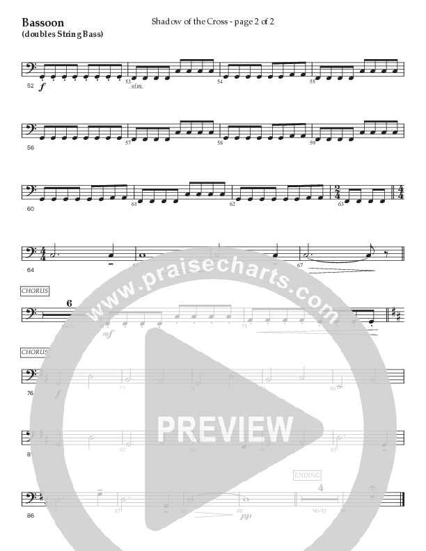 Shadow Of The Cross (Choral Anthem SATB) Bassoon (Prestonwood Worship / Prestonwood Choir / Arr. Jonathan Walker)