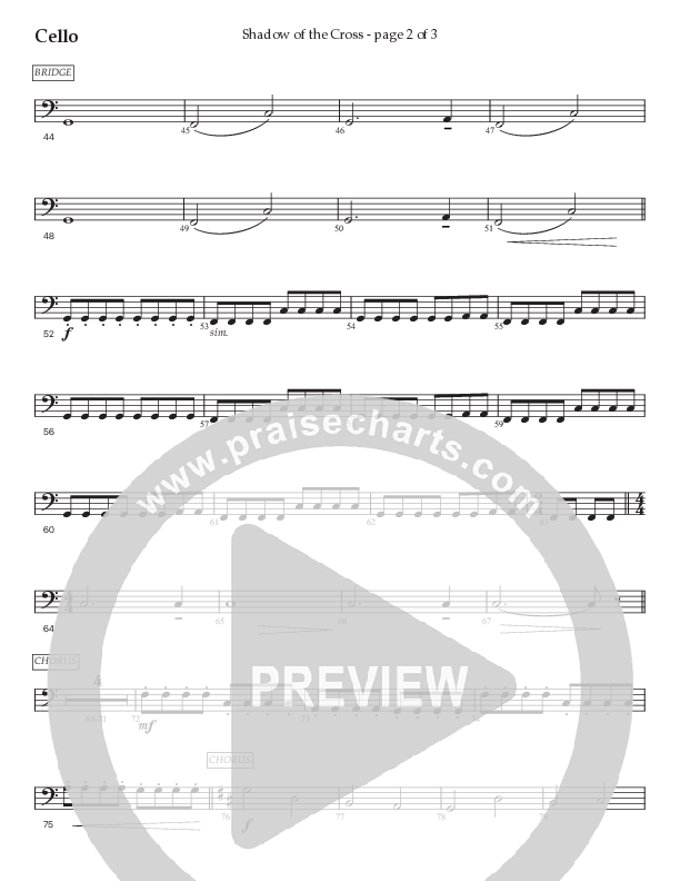 Shadow Of The Cross (Choral Anthem SATB) Cello (Prestonwood Worship / Prestonwood Choir / Arr. Jonathan Walker)
