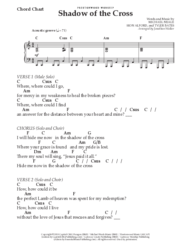 Shadow Of The Cross (Choral Anthem SATB) Chords & Lyrics (Prestonwood Worship / Prestonwood Choir / Arr. Jonathan Walker)