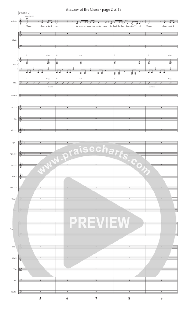 Shadow Of The Cross (Choral Anthem SATB) Orchestration (Prestonwood Worship / Prestonwood Choir / Arr. Jonathan Walker)