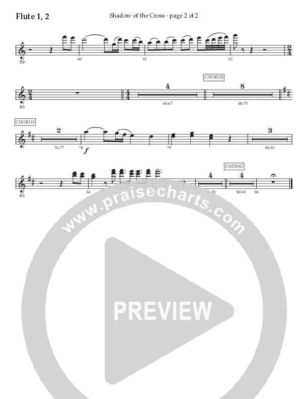 Shadow Of The Cross (Choral Anthem SATB) Flute 1/2 (Prestonwood Worship / Prestonwood Choir / Arr. Jonathan Walker)