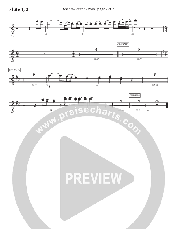 Shadow Of The Cross (Choral Anthem SATB) Flute 1/2 (Prestonwood Worship / Prestonwood Choir / Arr. Jonathan Walker)
