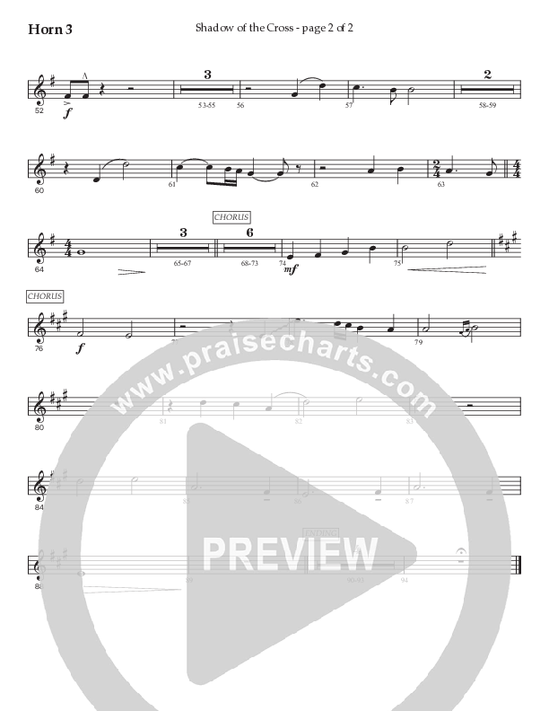 Shadow Of The Cross (Choral Anthem SATB) French Horn 3 (Prestonwood Worship / Prestonwood Choir / Arr. Jonathan Walker)