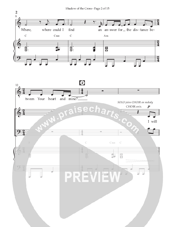 Shadow Of The Cross (Choral Anthem SATB) Choral Vocal Parts (Prestonwood Worship / Prestonwood Choir / Arr. Jonathan Walker)