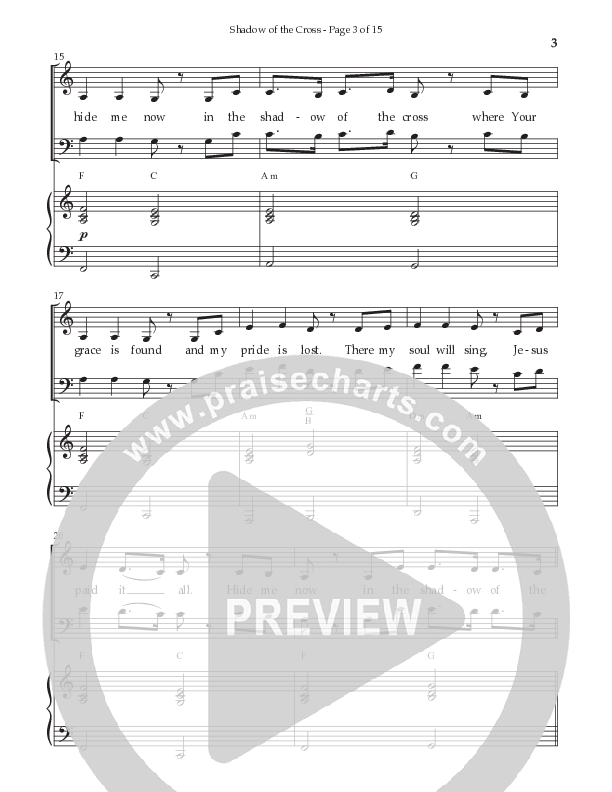 Shadow Of The Cross (Choral Anthem SATB) Octavo (Vocals & Piano) (Prestonwood Worship / Prestonwood Choir / Arr. Jonathan Walker)
