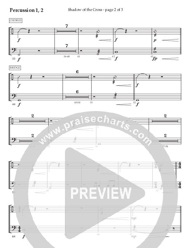 Shadow Of The Cross (Choral Anthem SATB) Percussion 1/2 (Prestonwood Worship / Prestonwood Choir / Arr. Jonathan Walker)