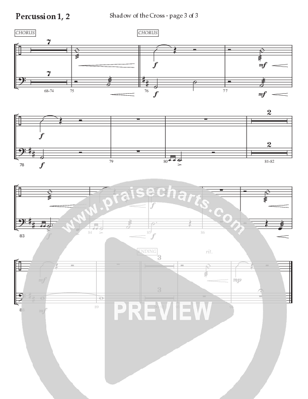 Shadow Of The Cross (Choral Anthem SATB) Percussion 1/2 (Prestonwood Worship / Prestonwood Choir / Arr. Jonathan Walker)