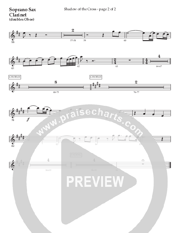 Shadow Of The Cross (Choral Anthem SATB) Soprano Sax (Prestonwood Worship / Prestonwood Choir / Arr. Jonathan Walker)