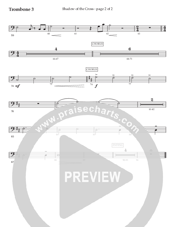 Shadow Of The Cross (Choral Anthem SATB) Trombone 3 (Prestonwood Worship / Prestonwood Choir / Arr. Jonathan Walker)