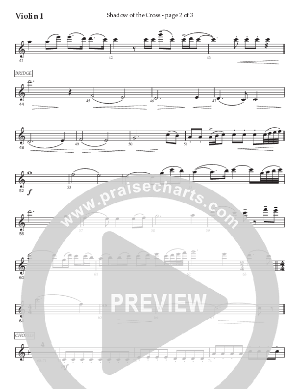 Shadow Of The Cross (Choral Anthem SATB) Violin 1 (Prestonwood Worship / Prestonwood Choir / Arr. Jonathan Walker)
