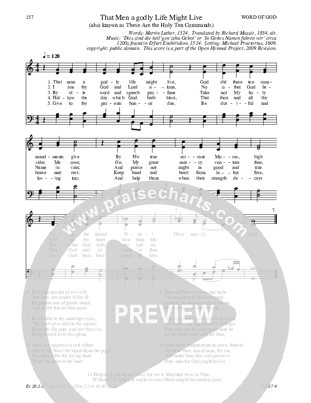 That Men a godly Life Might Live Hymn Sheet (SATB) (Traditional Hymn)