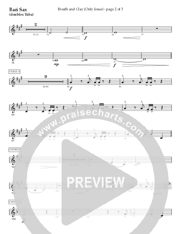 Breath And Clay (Only Jesus) (Choral Anthem SATB) Bari Sax (Prestonwood Worship / Prestonwood Choir / Arr. Carson Wagner)