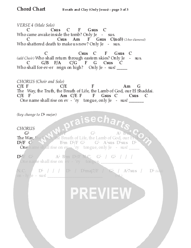 Breath And Clay (Only Jesus) (Choral Anthem SATB) Chords & Lyrics (Prestonwood Worship / Prestonwood Choir / Arr. Carson Wagner)