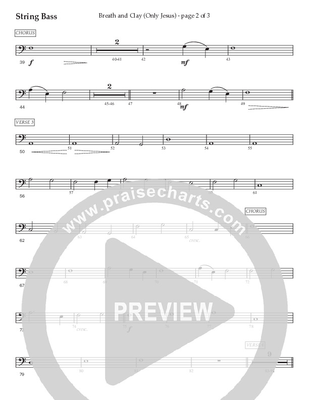 Breath And Clay (Only Jesus) (Choral Anthem SATB) Double Bass (Prestonwood Worship / Prestonwood Choir / Arr. Carson Wagner)