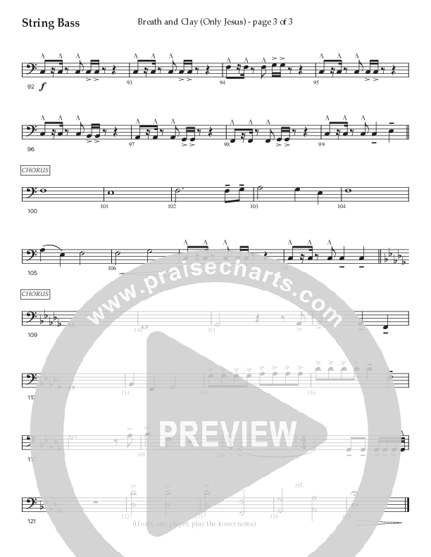 Breath And Clay (Only Jesus) (Choral Anthem SATB) Double Bass (Prestonwood Worship / Prestonwood Choir / Arr. Carson Wagner)