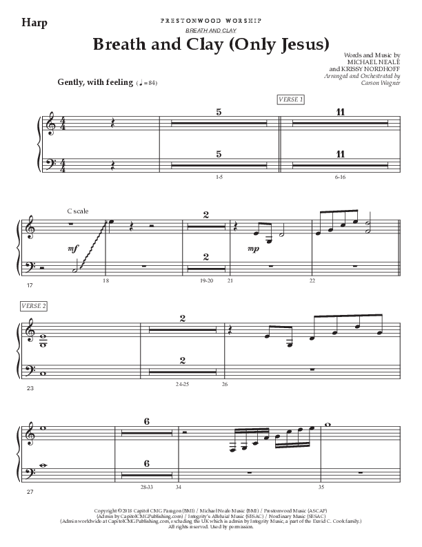 Breath And Clay (Only Jesus) (Choral Anthem SATB) Harp (Prestonwood Worship / Prestonwood Choir / Arr. Carson Wagner)