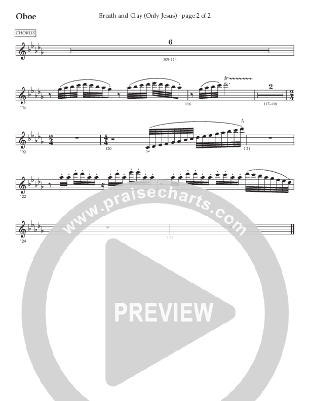 Breath And Clay (Only Jesus) (Choral Anthem SATB) Oboe (Prestonwood Worship / Prestonwood Choir / Arr. Carson Wagner)