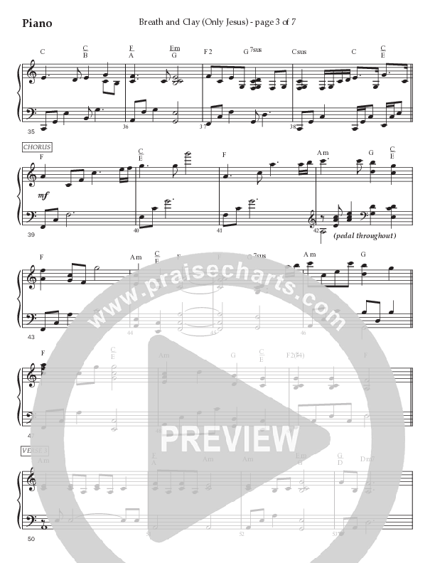 Breath And Clay (Only Jesus) (Choral Anthem SATB) Piano Sheet (Prestonwood Worship / Prestonwood Choir / Arr. Carson Wagner)