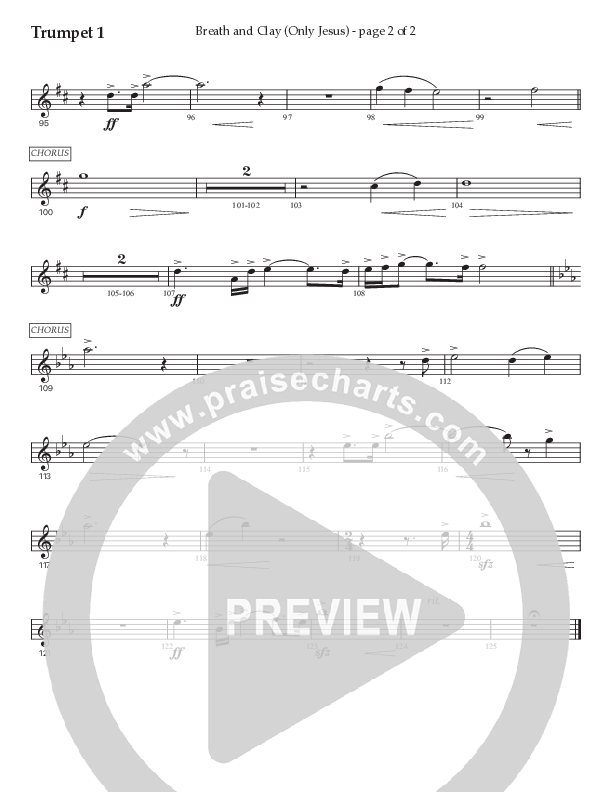 Breath And Clay (Only Jesus) (Choral Anthem SATB) Trumpet 1 (Prestonwood Worship / Prestonwood Choir / Arr. Carson Wagner)