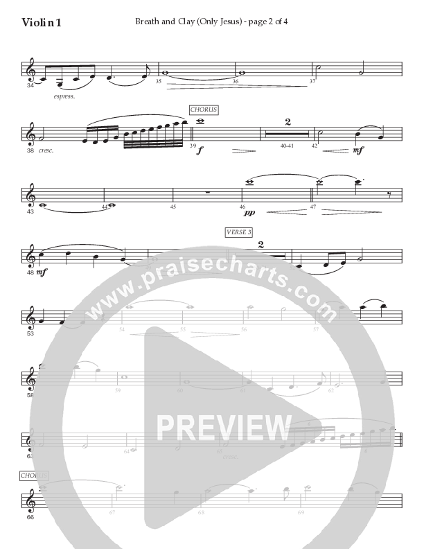 Breath And Clay (Only Jesus) (Choral Anthem SATB) String Ensemble (Prestonwood Worship / Prestonwood Choir / Arr. Carson Wagner)
