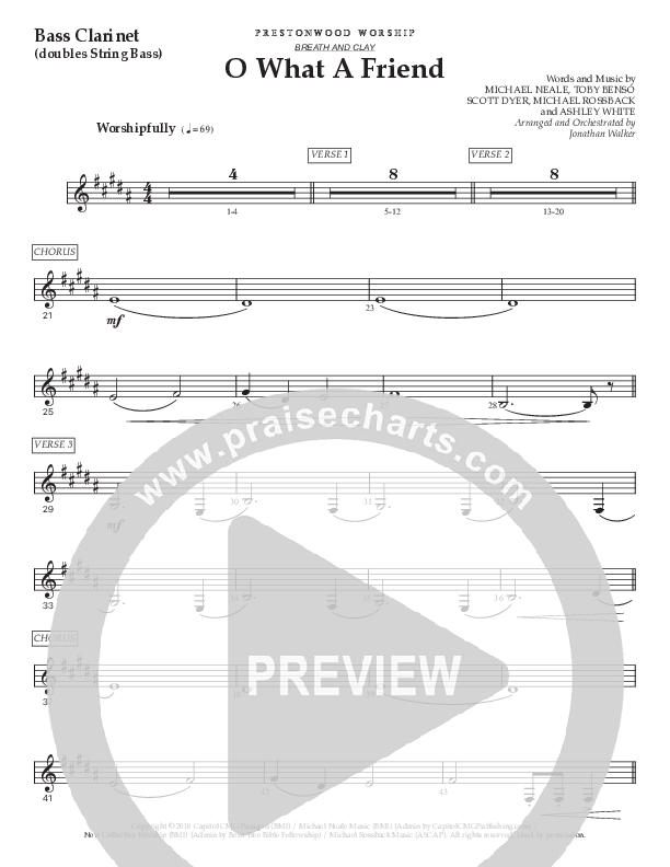 O What A Friend (Choral Anthem SATB) Bass Clarinet (Prestonwood Worship / Prestonwood Choir / Arr. Jonathan Walker)