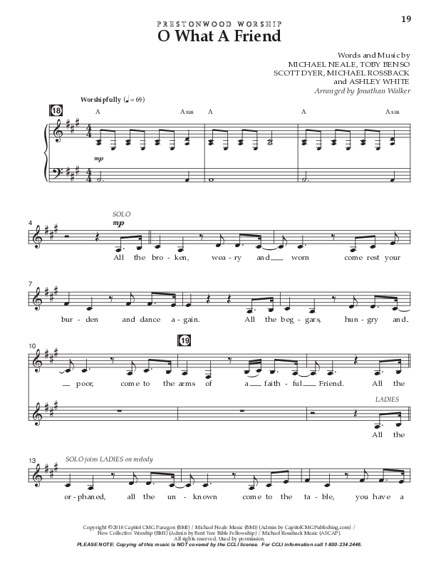 O What A Friend (Choral Anthem SATB) Choir Sheet CH (Prestonwood Worship / Prestonwood Choir / Arr. Jonathan Walker)