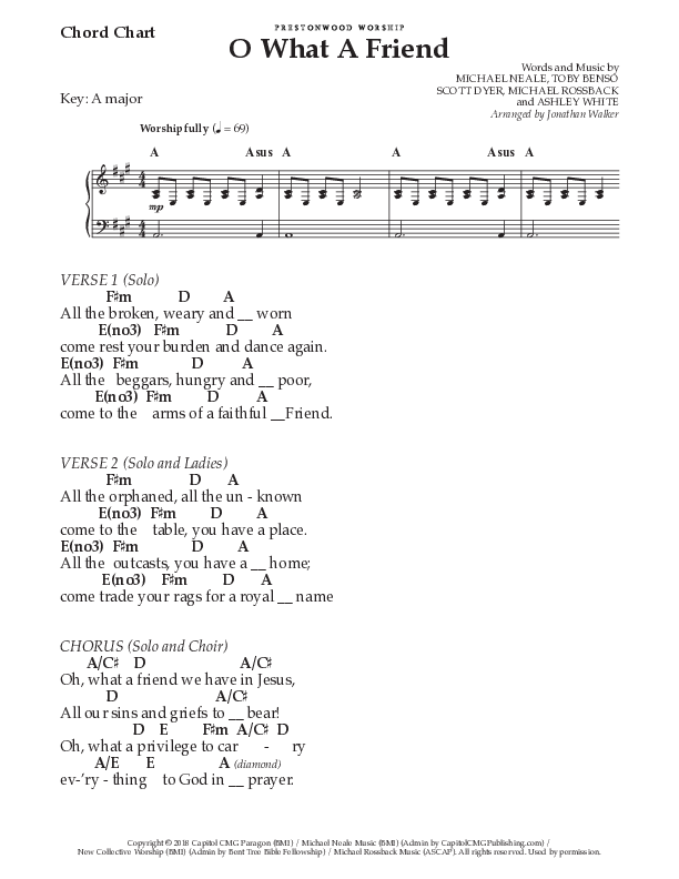 O What A Friend (Choral Anthem SATB) Chords & Lyrics (Prestonwood Worship / Prestonwood Choir / Arr. Jonathan Walker)