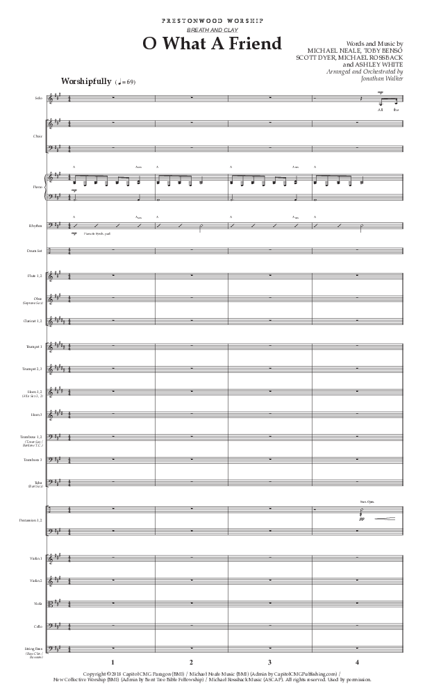 O What A Friend (Choral Anthem SATB) Conductor's Score (Prestonwood Worship / Prestonwood Choir / Arr. Jonathan Walker)