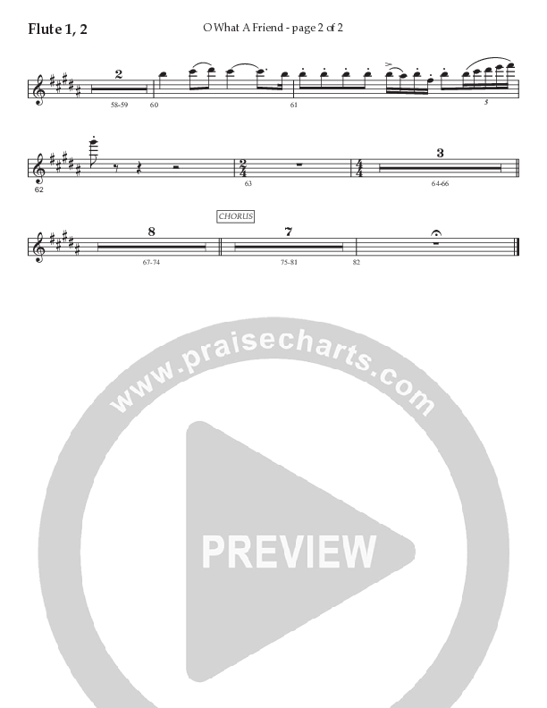 O What A Friend (Choral Anthem SATB) Flute 1/2 (Prestonwood Worship / Prestonwood Choir / Arr. Jonathan Walker)