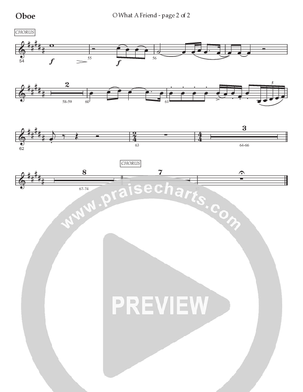 O What A Friend (Choral Anthem SATB) Oboe (Prestonwood Worship / Prestonwood Choir / Arr. Jonathan Walker)